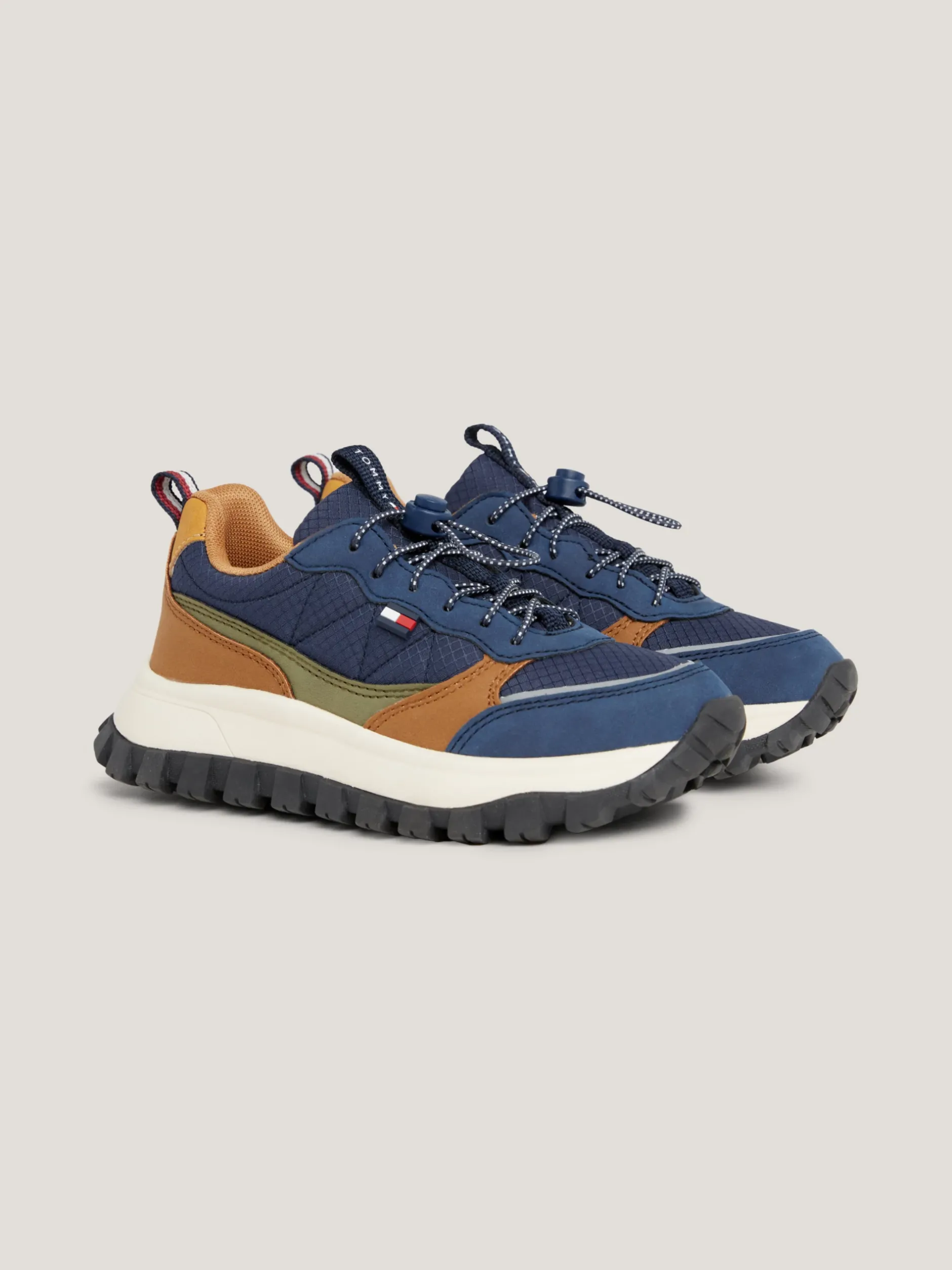 Obuwie I Akcesoria*Tommy Hilfiger Sznurowane Buty Sportowe Na Grubej Podeszwie BLUE/COGNAC