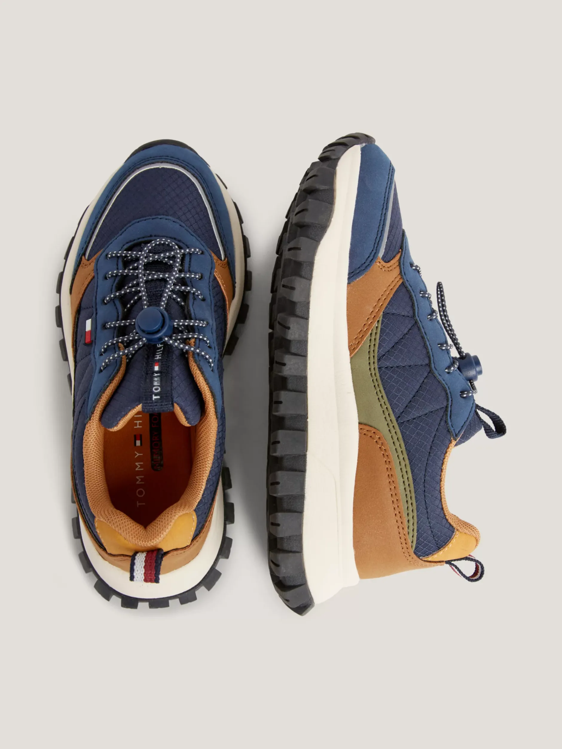 Obuwie I Akcesoria*Tommy Hilfiger Sznurowane Buty Sportowe Na Grubej Podeszwie BLUE/COGNAC