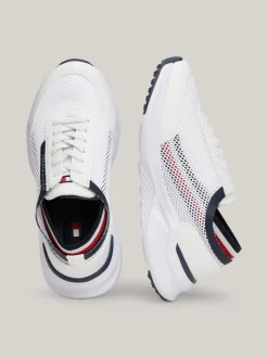 Obuwie I Akcesoria*Tommy Hilfiger Sznurowane Buty Sportowe Z Siateczki WHITE