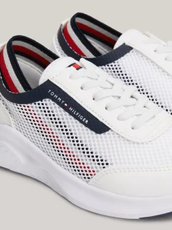 Obuwie I Akcesoria*Tommy Hilfiger Sznurowane Buty Sportowe Z Siateczki WHITE