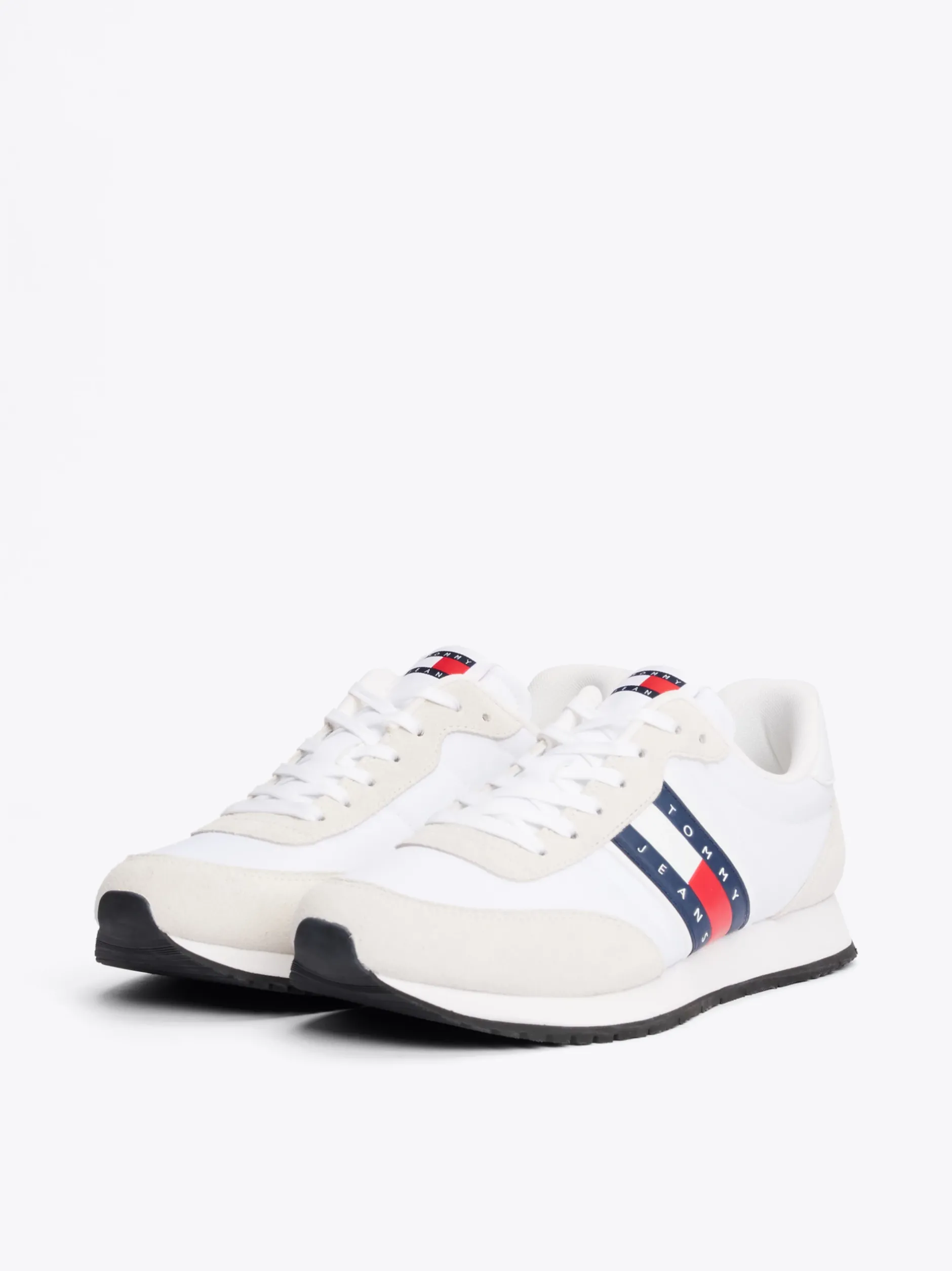 Sneakersy|White Trainers*Tommy Hilfiger Sznurowane Buty Sportowe Do Biegania Z Logo WHITE