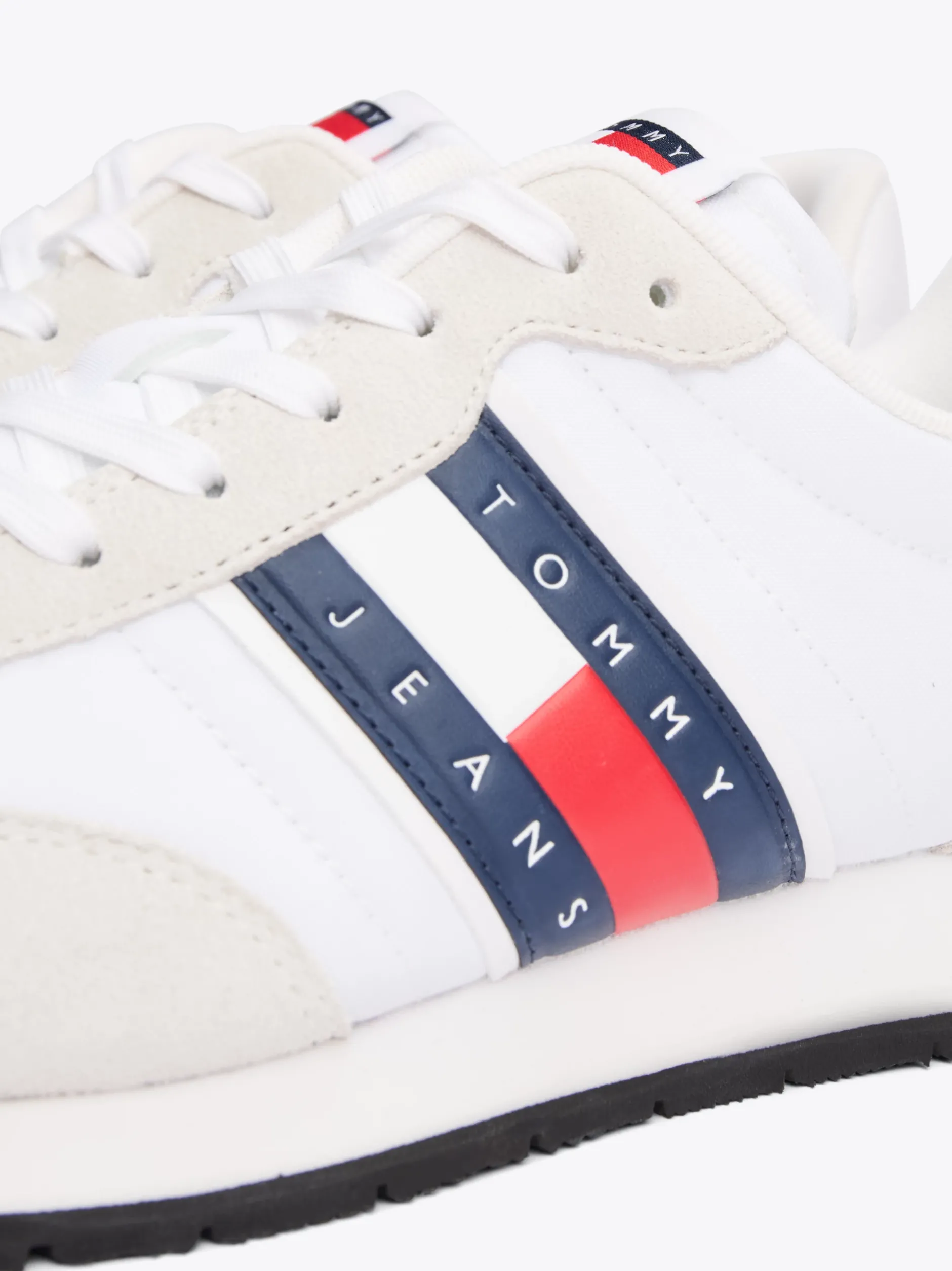Sneakersy|White Trainers*Tommy Hilfiger Sznurowane Buty Sportowe Do Biegania Z Logo WHITE