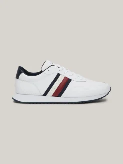 White Trainers|Sneakersy*Tommy Hilfiger Sznurowane Buty Sportowe Z Sygnowaną Taśmą WHITE