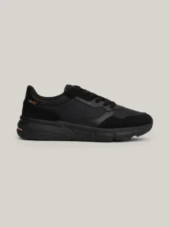 Sneakersy*Tommy Hilfiger Sznurowane Buty Sportowe Z Zamszu BLACK