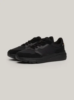 Sneakersy*Tommy Hilfiger Sznurowane Buty Sportowe Z Zamszu BLACK