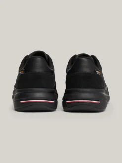 Sneakersy*Tommy Hilfiger Sznurowane Buty Sportowe Z Zamszu BLACK