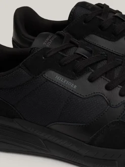 Sneakersy*Tommy Hilfiger Sznurowane Buty Sportowe Z Zamszu BLACK