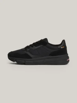 Sneakersy*Tommy Hilfiger Sznurowane Buty Sportowe Z Zamszu BLACK
