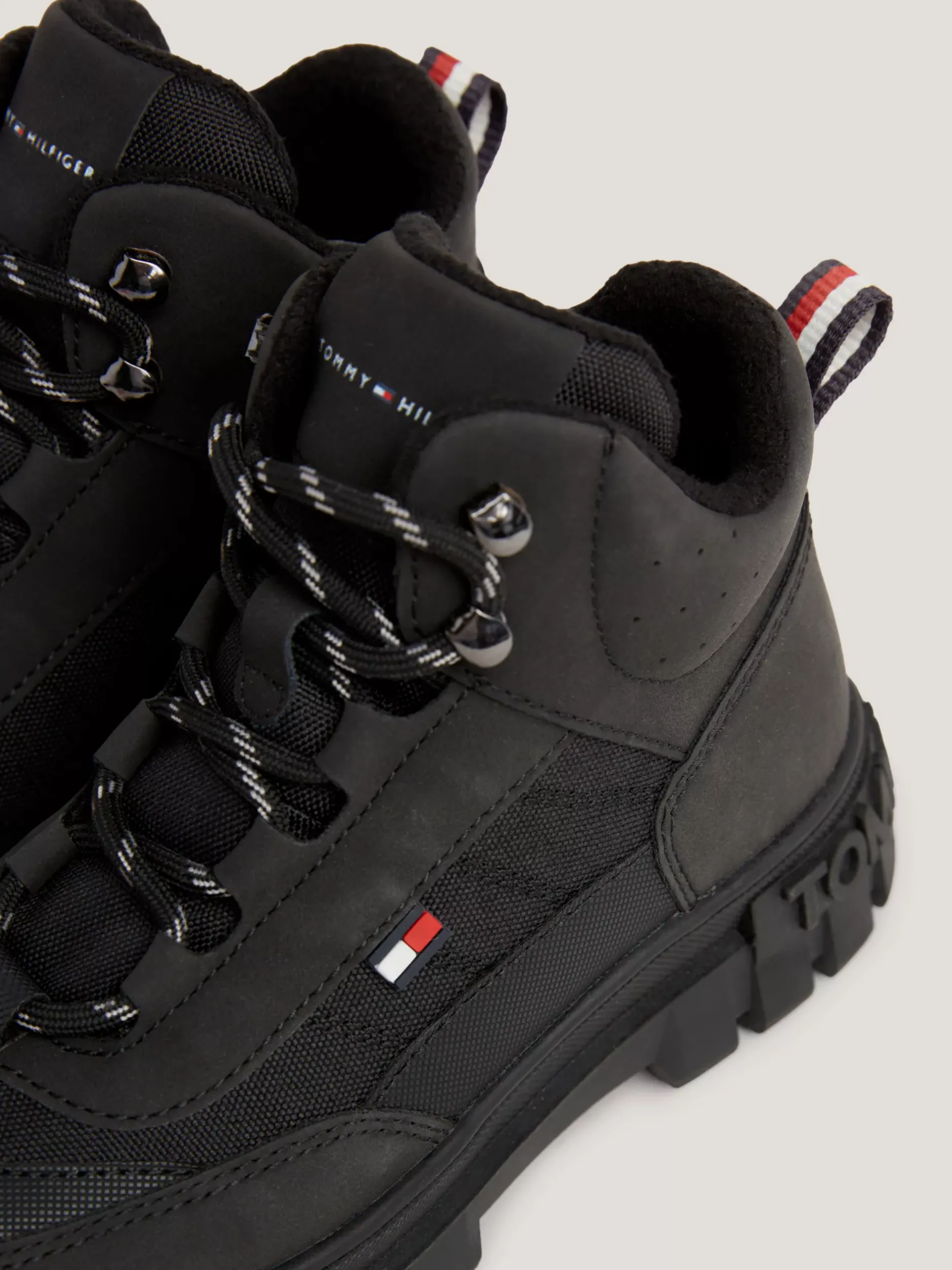 Obuwie I Akcesoria*Tommy Hilfiger Sznurowane Buty Za Kostkę BLACK