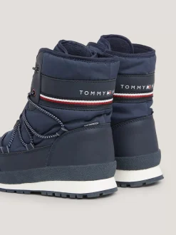 Obuwie I Akcesoria*Tommy Hilfiger Sznurowane Kozaki Z Sygnowaną Tasiemką BLUE