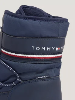 Obuwie I Akcesoria*Tommy Hilfiger Sznurowane Kozaki Z Sygnowaną Tasiemką BLUE