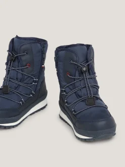 Obuwie I Akcesoria*Tommy Hilfiger Sznurowane Kozaki Z Sygnowaną Tasiemką BLUE