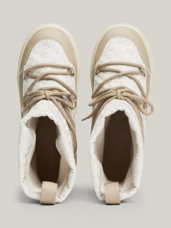 Botki*Tommy Hilfiger Sznurowane śniegowce TH Monogram BEIGE