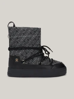 Botki*Tommy Hilfiger Sznurowane śniegowce TH Monogram BLACK