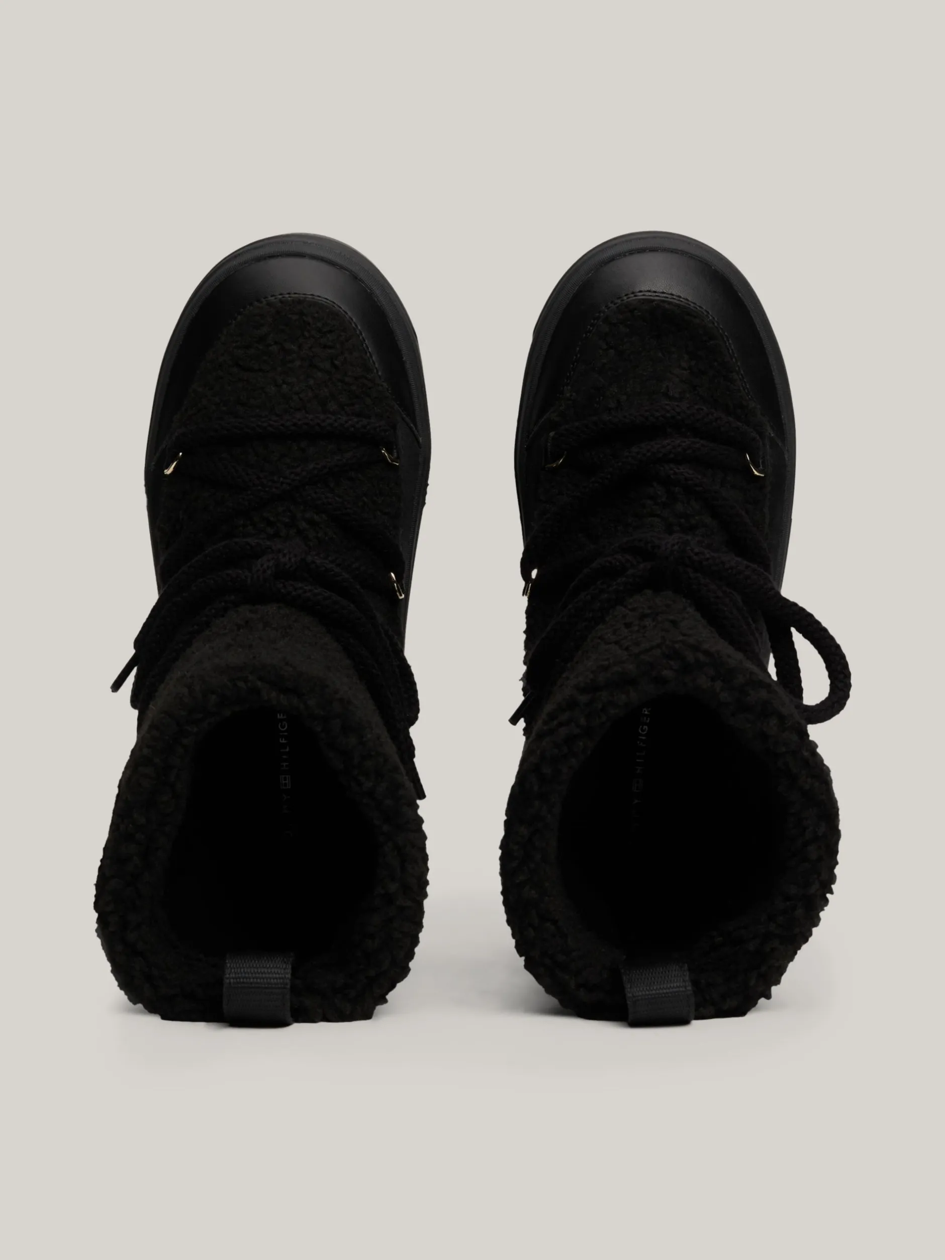 Botki*Tommy Hilfiger Sznurowane śniegowce Z Ciepłą Wyściółką BLACK