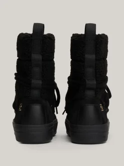 Botki*Tommy Hilfiger Sznurowane śniegowce Z Ciepłą Wyściółką BLACK
