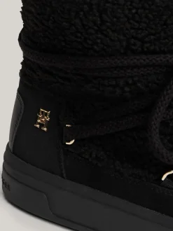 Botki*Tommy Hilfiger Sznurowane śniegowce Z Ciepłą Wyściółką BLACK