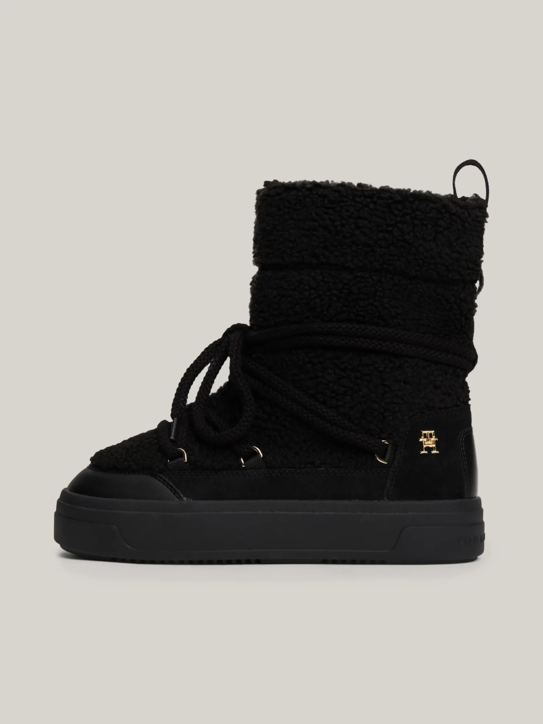 Botki*Tommy Hilfiger Sznurowane śniegowce Z Ciepłą Wyściółką BLACK