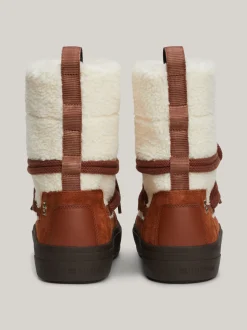 Botki*Tommy Hilfiger Sznurowane śniegowce Z Ciepłą Wyściółką COGNAC BROWN