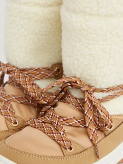 Obuwie I Akcesoria*Tommy Hilfiger Sznurowane śniegowce Z Futerkową Dzianiną CAMEL