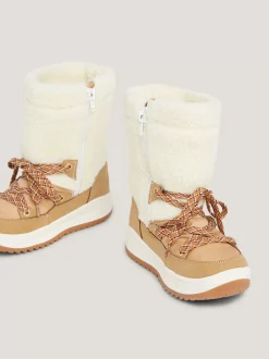 Obuwie I Akcesoria*Tommy Hilfiger Sznurowane śniegowce Z Futerkową Dzianiną CAMEL