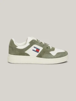 Sneakersy*Tommy Hilfiger Sznurowane Tenisówki Ze Skóry WASHED ARMY