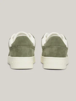 Sneakersy*Tommy Hilfiger Sznurowane Tenisówki Ze Skóry WASHED ARMY