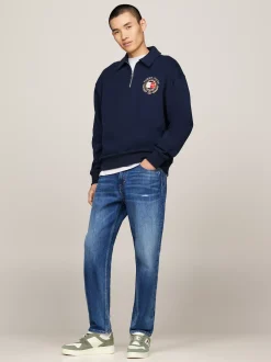 Sneakersy*Tommy Hilfiger Sznurowane Tenisówki Ze Skóry WASHED ARMY