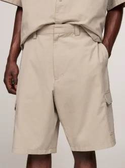 Szorty*Tommy Hilfiger Szorty Bojówki Unisex Z Szerokimi Nogawkami BEIGE STONE
