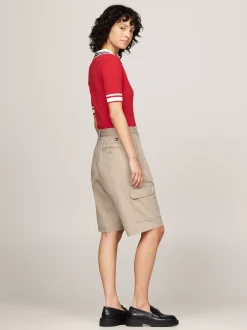 Szorty*Tommy Hilfiger Szorty Bojówki Unisex Z Szerokimi Nogawkami BEIGE STONE