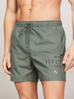 Stroje Kąpielowe*Tommy Hilfiger Szorty Do Pływania Z Logo Hilfiger STONEWASH GREEN