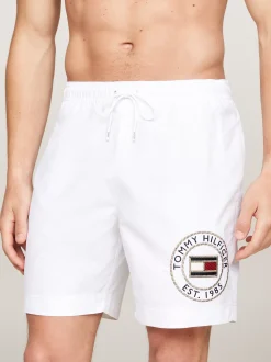 Stroje Kąpielowe*Tommy Hilfiger Szorty Do Pływania Z Logo Hilfiger WHITE