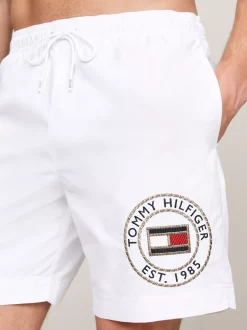 Stroje Kąpielowe*Tommy Hilfiger Szorty Do Pływania Z Logo Hilfiger WHITE