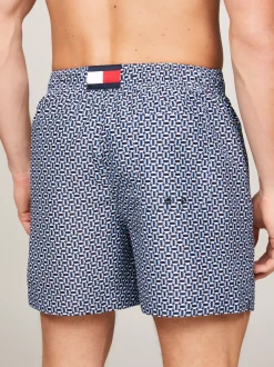 Stroje Kąpielowe*Tommy Hilfiger Szorty Do Pływania Z Nadrukiem I Troczkami BEVELLED GEO DARK SKY