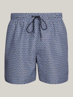 Stroje Kąpielowe*Tommy Hilfiger Szorty Do Pływania Z Nadrukiem I Troczkami BEVELLED GEO DARK SKY