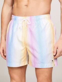 Stroje Kąpielowe*Tommy Hilfiger Szorty Do Pływania Z Nadrukiem I Troczkami TH OMBRE STRIPE MULTI