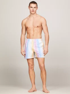 Stroje Kąpielowe*Tommy Hilfiger Szorty Do Pływania Z Nadrukiem I Troczkami TH OMBRE STRIPE MULTI