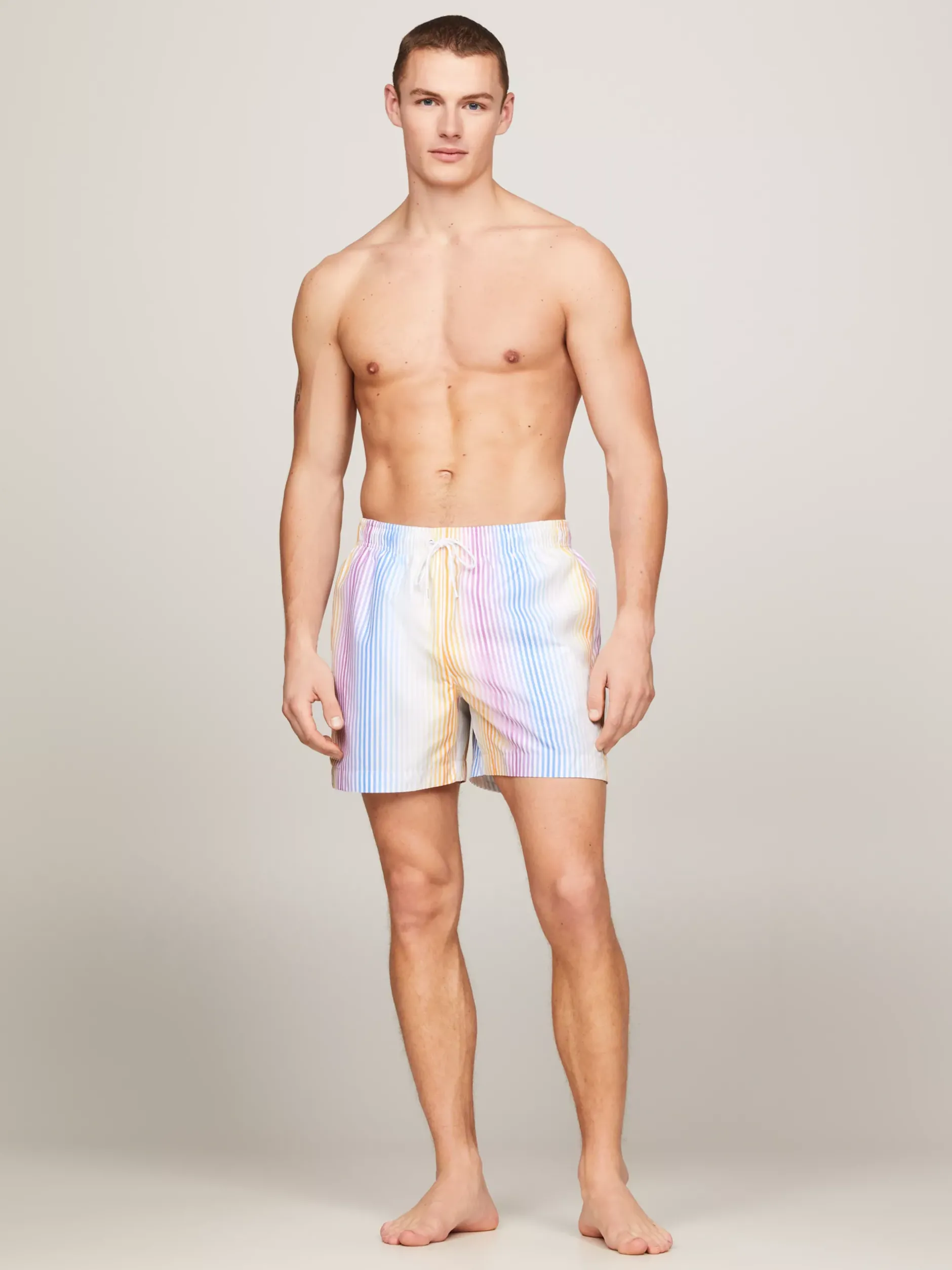 Stroje Kąpielowe*Tommy Hilfiger Szorty Do Pływania Z Nadrukiem I Troczkami TH OMBRE STRIPE MULTI