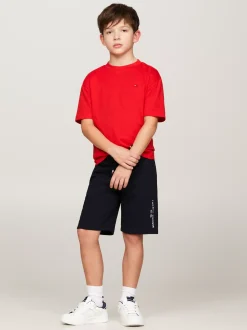 Spodnie I Szorty*Tommy Hilfiger Szorty Dresowe Essential Z Troczkami DESERT SKY