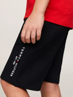 Spodnie I Szorty*Tommy Hilfiger Szorty Dresowe Essential Z Troczkami DESERT SKY