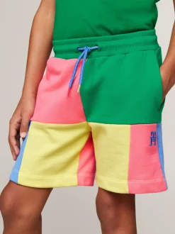 Spodnie, Szorty I Spódnice|Spodnie I Szorty*Tommy Hilfiger Szorty Dresowe Z Blokami Kolorów TH Monogram GREEN/YELLOW/PINK/BLUE