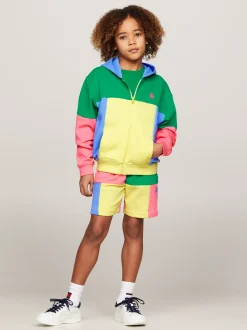 Spodnie, Szorty I Spódnice|Spodnie I Szorty*Tommy Hilfiger Szorty Dresowe Z Blokami Kolorów TH Monogram GREEN/YELLOW/PINK/BLUE