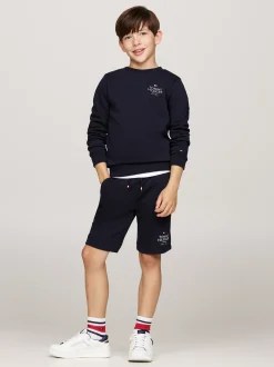 Spodnie I Szorty*Tommy Hilfiger Szorty Dresowe Z Troczkami I Logo Hilfiger DESERT SKY