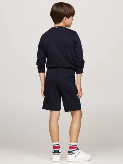 Spodnie I Szorty*Tommy Hilfiger Szorty Dresowe Z Troczkami I Logo Hilfiger DESERT SKY