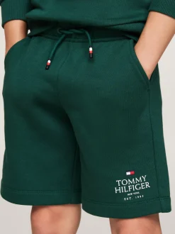 Spodnie I Szorty*Tommy Hilfiger Szorty Dresowe Z Troczkami I Logo Hilfiger ORNAMENTAL GREEN