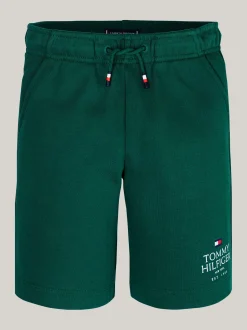 Spodnie I Szorty*Tommy Hilfiger Szorty Dresowe Z Troczkami I Logo Hilfiger ORNAMENTAL GREEN