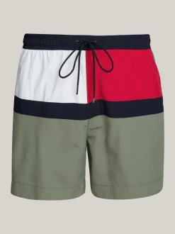 Stroje Kąpielowe*Tommy Hilfiger Szorty Kąpielowe Z Flagą Hilfiger STONEWASH GREEN