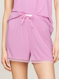 Piżamy & Odziez Nocna*Tommy Hilfiger Szorty Od Piżamy Z Koronkowym Wykończeniem I Logo SWEET PEA PINK