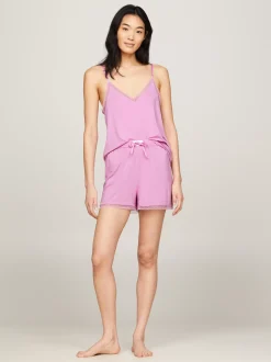 Piżamy & Odziez Nocna*Tommy Hilfiger Szorty Od Piżamy Z Koronkowym Wykończeniem I Logo SWEET PEA PINK