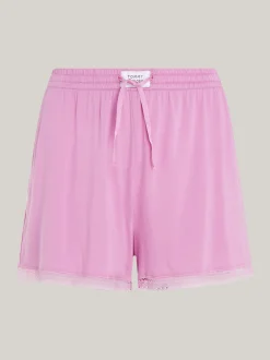 Piżamy & Odziez Nocna*Tommy Hilfiger Szorty Od Piżamy Z Koronkowym Wykończeniem I Logo SWEET PEA PINK